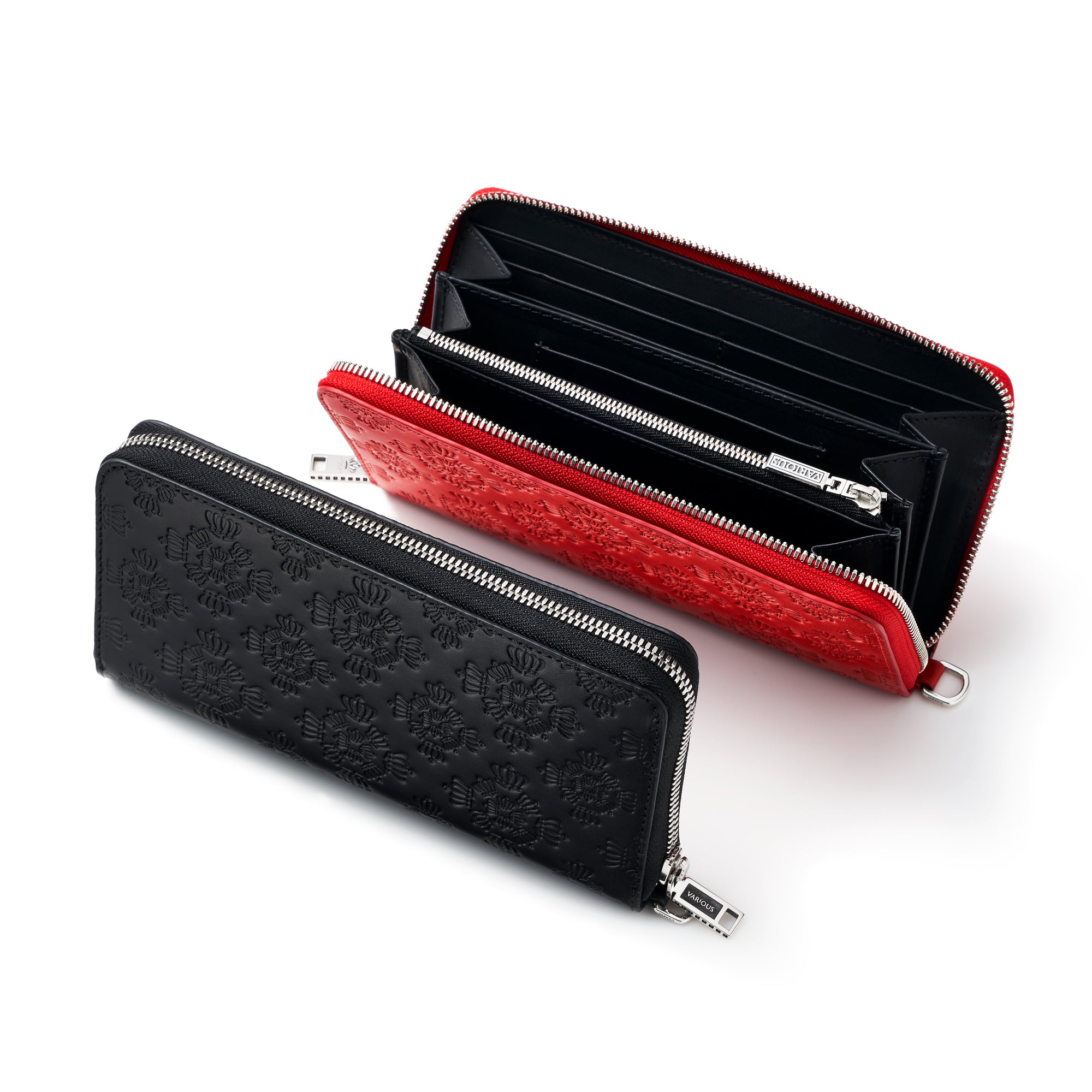 STEPHALIAM EMBOSSED ROUND ZIP WALLET