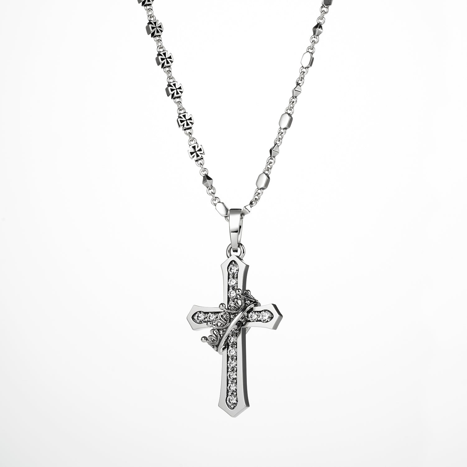 CROSS with CROWN/STONE ペンダント