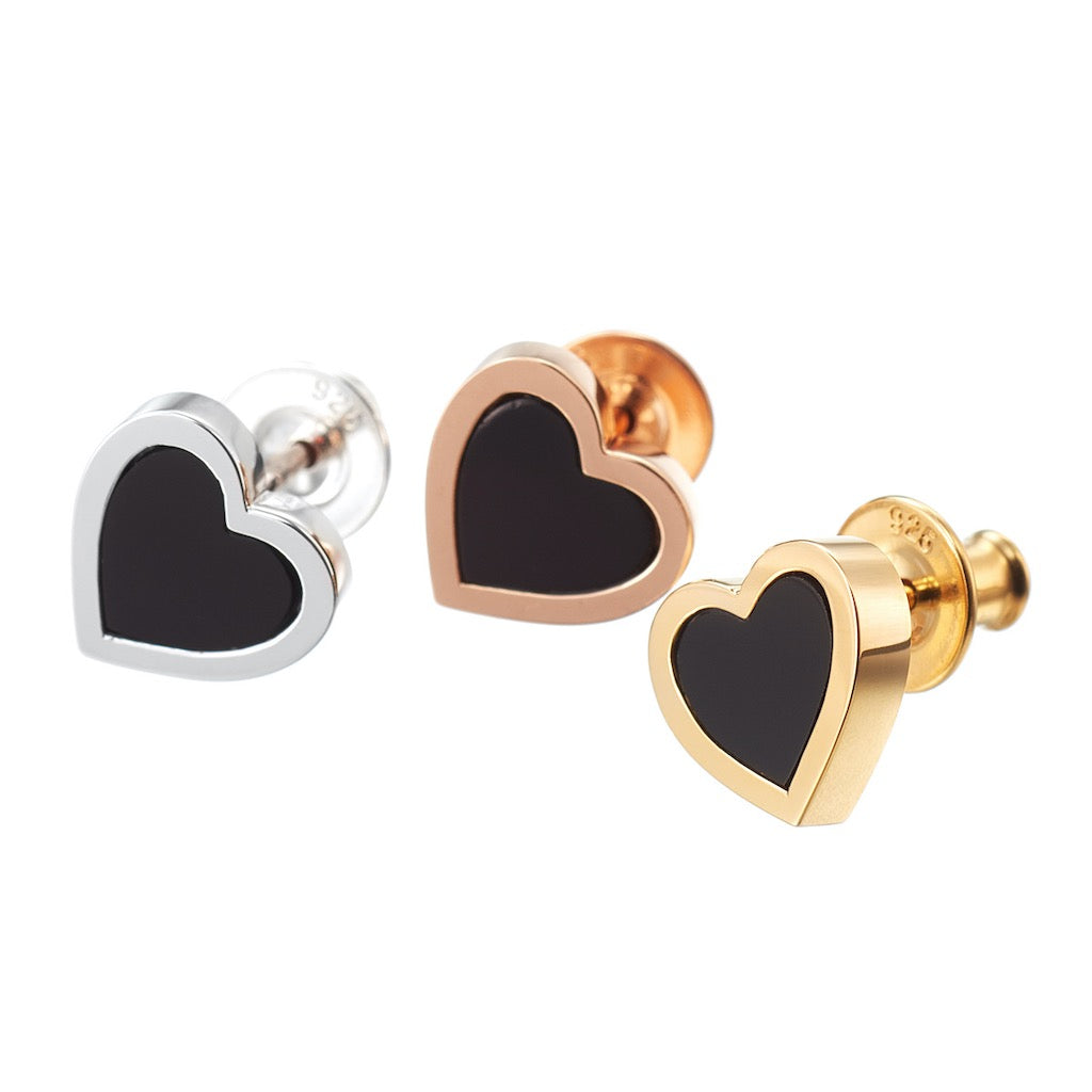 LInk88ピアス美品!ジャスティンデイビス SEJ759 BLACK HEART ピアス