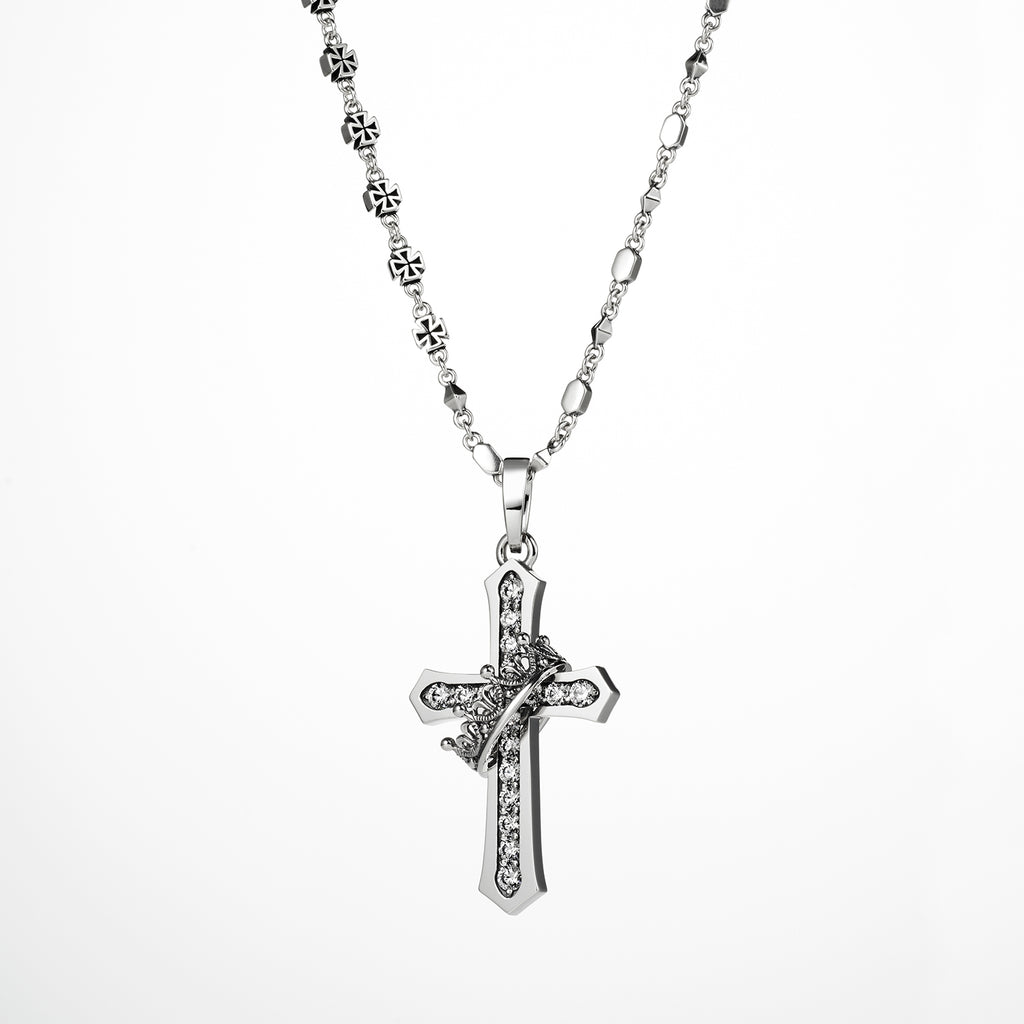 CROSS with CROWN/STONE ペンダント| JUSTIN DAVIS